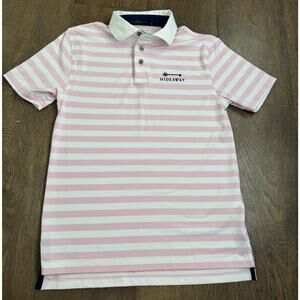 Greyson Clothiers Boys Pink Striped Golf Polo Shirt Sz XL
